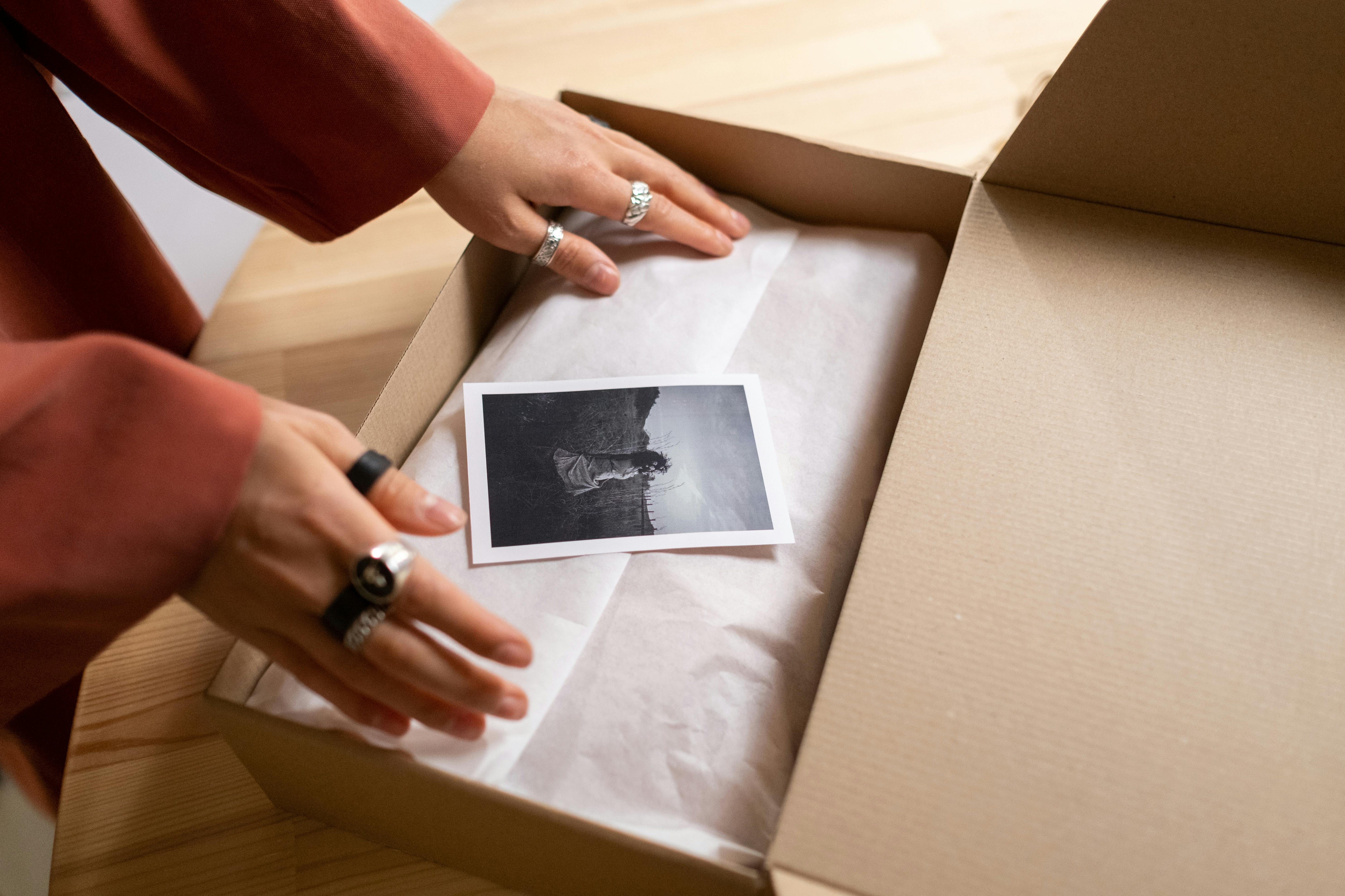tissue wrapped clothes in package